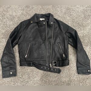 Topshop black leather jacket